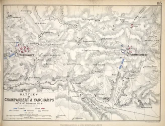 Mappa delle battaglie di Champaubert e Vauchamps, pubblicata da William Blackwood and Sons, Edimburgo e Londra, 1848